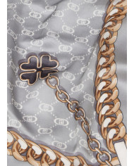 FOULARD  LIU JO DONNA STOLA STRIPED TAPE BLACK 120x120CM 22A5041 T0300 22222