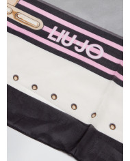 FOULARD  LIU JO DONNA STOLA STRIPED TAPE BLACK 120x120CM 22A5041 T0300 22222