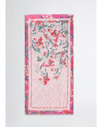 FOULARD  LIU JO DONNA STOLA SANGRIA ANIMALIER FLOREALE 90X180CM 2A5030 T0300 00949
