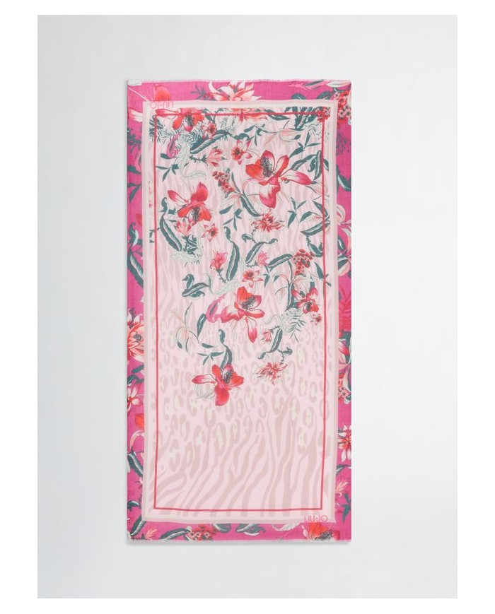 FOULARD  LIU JO DONNA STOLA SANGRIA ANIMALIER FLOREALE 90X180CM 2A5030 T0300 00949