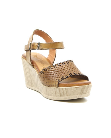 SANDALO CON ZEPPA RAQUEL PEREZ DONNA LOBBY 02 TOSTADO 17158