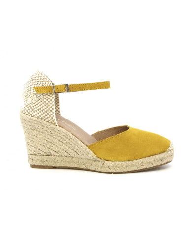 SANDALO CON ZEPPA RAQUEL PEREZ DONNA IBIZA ANTE MOSTAZA 17427