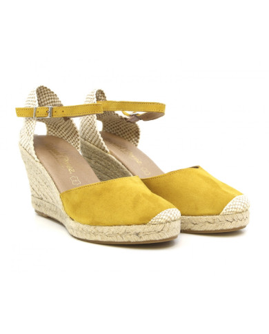 SANDALO CON ZEPPA RAQUEL PEREZ DONNA IBIZA ANTE MOSTAZA 17427