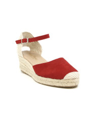 SANDALO CON ZEPPA RAQUEL PEREZ DONNA CABARCENO ROJO 17072