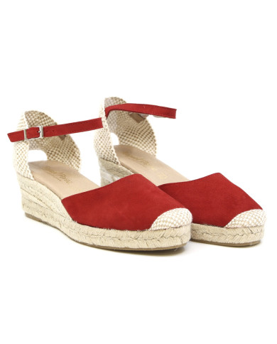 SANDALO CON ZEPPA RAQUEL PEREZ DONNA CABARCENO ROJO 17072