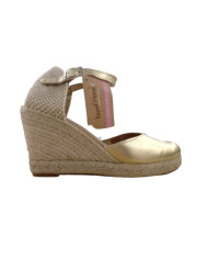 SANDALI CON ZEPPA RAQUEL PEREZ IVORY LAM PLATINO PISO ARAMIS PL PIEL 17531