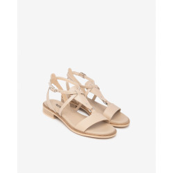 SANDALO CON TACCO NEROGIARDINI DONNA TAMIGI LINO TR BEVAGNA 592 BEIGE E615895D/453