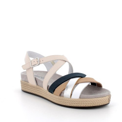 SANDALI IGI&CO DONNA NAPPA SOFT  NATURALE/BLU 7669911