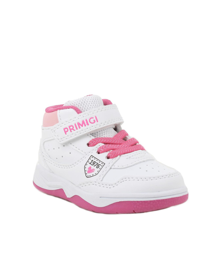 SNEAKERS PRIMIGI BAMBINA PRIMI PASSI NAPPA PU BIANCO-FUXIA 8953011