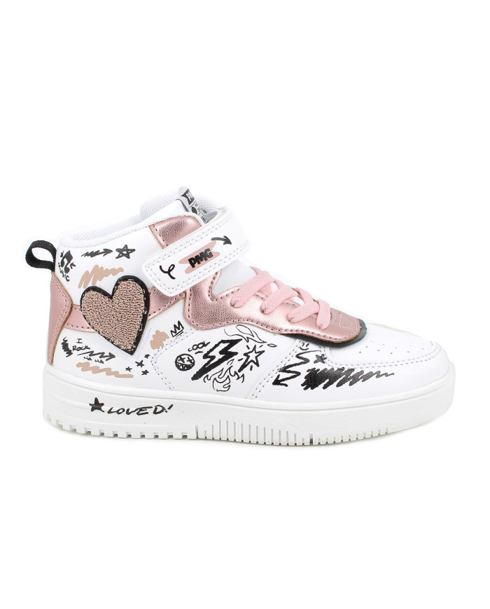 SNEAKERS PRIMIGI BAMBINA NAPPA PU/LAM.PU BIANCO/ROSA 8968300