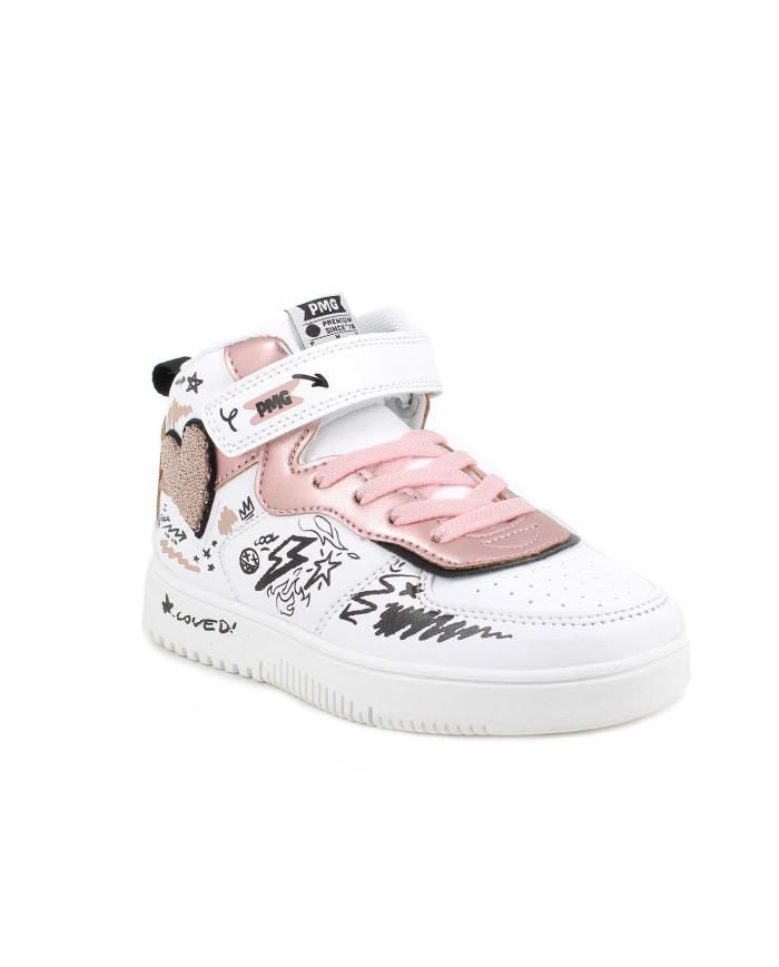 SNEAKERS PRIMIGI BAMBINA NAPPA PU/LAM.PU BIANCO/ROSA 8968300