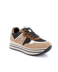 SNEAKERS CON ZEPPA IGI&CO DONNA IN PELLE CARAMEL-NERO GLITTER 4674422