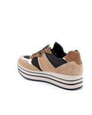 SNEAKERS CON ZEPPA IGI&CO DONNA IN PELLE CARAMEL-NERO GLITTER 4674422
