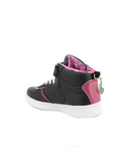 SNEAKERS PRIMIGI BAMBINA  NAPPA PU/GLITTE NERO/FUXIA MERMAID MAGIC 8987044