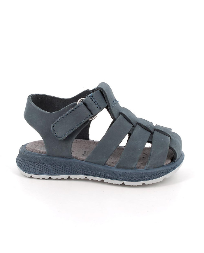 SANDALO PRIMIGI PRIMI PASSI BAMBINO NABUK LISCIO BLU 1365800          