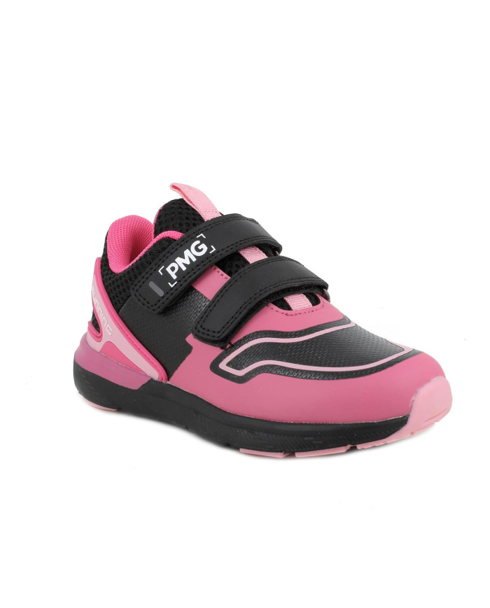 SNEAKERS PRIMIGI BAMBINA NAPPA PU NERO-ROSA 8962611