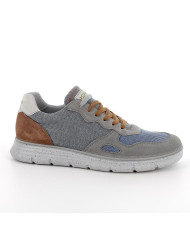 SNEAKERS IGI&CO UOMO SCAMOS/TELA GRIGIO SC/BLUE 7615500