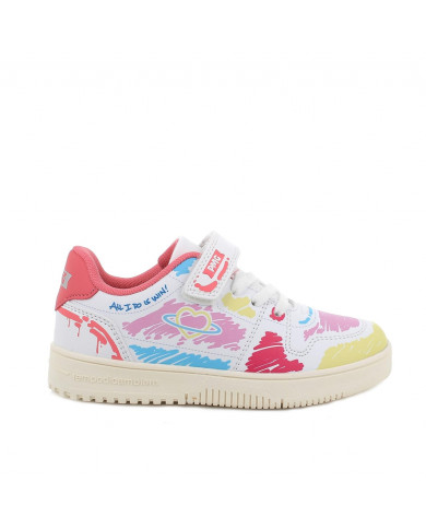 SNEAKERS PRIMIGI BAMBINA  NA.PU ST.TRATTO BCO-ROSA-GIALLO 5957200