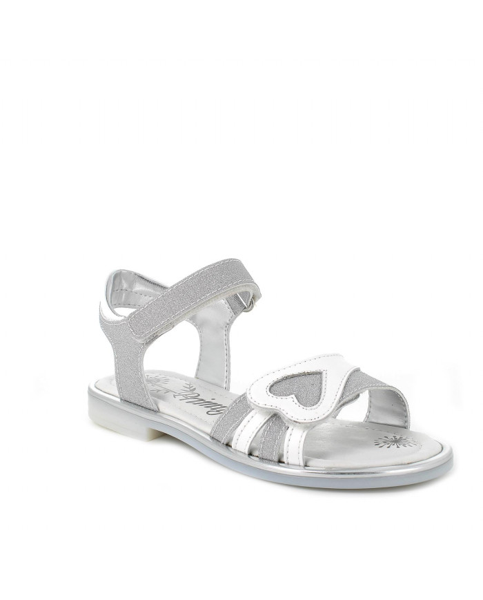 SANDALO PRIMIGI BAMBINA BIANCO-ARGENTO 3927111 TG:30-35