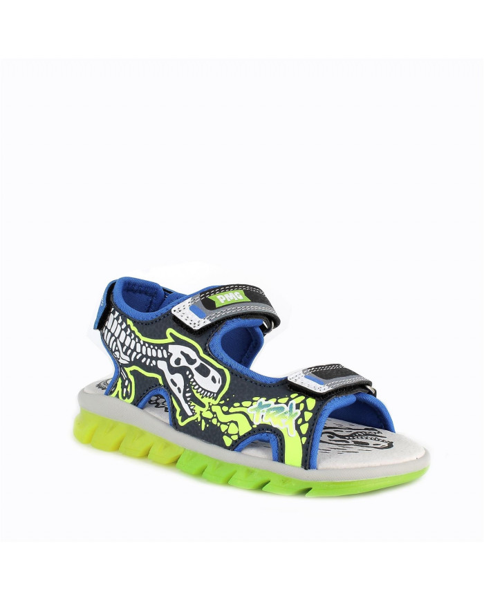 SANDALO PRIMIGI AVANT BAMBINO AVY-ROYAL-NERO-GIALLO FLUO' 3977000 TG:24-35