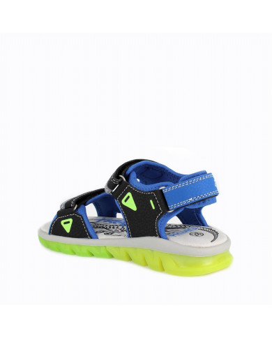 SANDALO PRIMIGI AVANT BAMBINO AVY-ROYAL-NERO-GIALLO FLUO' 3977000 TG:24-35