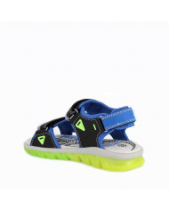 SANDALO PRIMIGI AVANT BAMBINO AVY-ROYAL-NERO-GIALLO FLUO' 3977000 TG:24-35