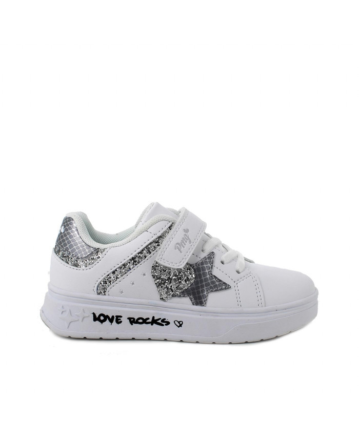 SNEAKERS PRIMIGI PRIMI PASSI BAMBINA NAPPA PU/GLITTE BIANCO/ARGENTO 5959522