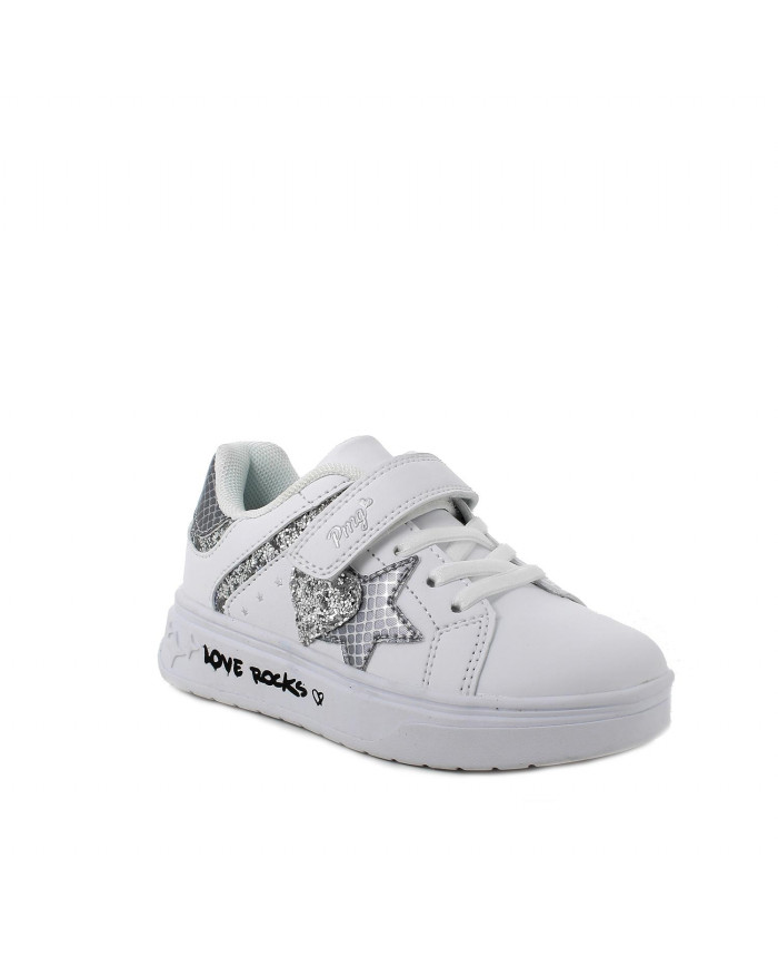 SNEAKERS PRIMIGI PRIMI PASSI BAMBINA NAPPA PU/GLITTE BIANCO/ARGENTO 5959522