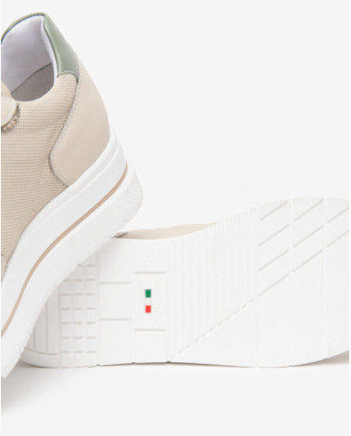SNEAKERS NEROGIARDINI DONNA VELVET MILK 1039 VELVET MILK 1039 NAPPA PANDORA SALVIA T.BRILL E615202D/710