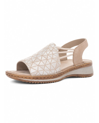 SANDALO ARA SHOES DONNA  NOVELKID,KALBVELOURSAND/SILBER,SANDHAWAII 2.0 12-29005-14