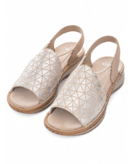 SANDALO ARA SHOES DONNA  NOVELKID,KALBVELOURSAND/SILBER,SANDHAWAII 2.0 12-29005-14