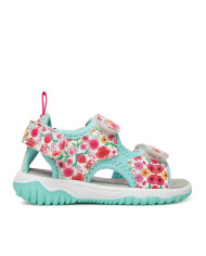 SANDALO PRIMIGI PRIMI PASSI BAMBINA NAP.PU PAPAVERI BIANCO-ROSSO 7952511