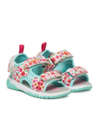 SANDALO PRIMIGI PRIMI PASSI BAMBINA NAP.PU PAPAVERI BIANCO-ROSSO 7952511