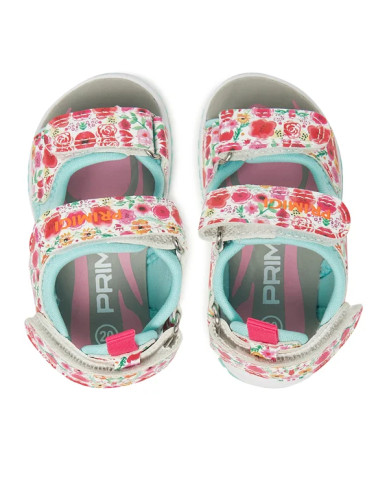 SANDALO PRIMIGI PRIMI PASSI BAMBINA NAP.PU PAPAVERI BIANCO-ROSSO 7952511