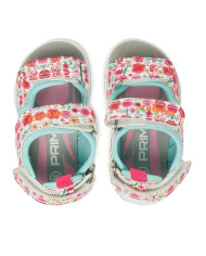 SANDALO PRIMIGI PRIMI PASSI BAMBINA NAP.PU PAPAVERI BIANCO-ROSSO 7952511