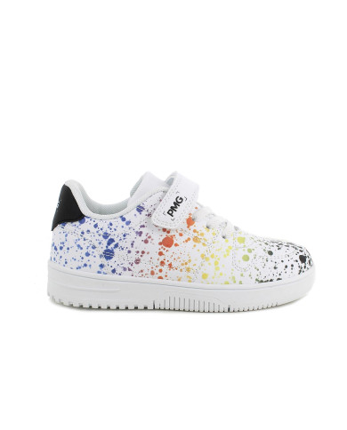 SNEAKERS PRIMIGI BAMBINA NAPP.PU MACCHIE BIANCO-ROYAL 