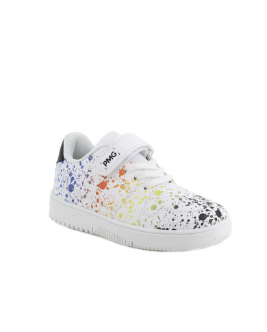 SNEAKERS PRIMIGI BAMBINA NAPP.PU MACCHIE BIANCO-ROYAL 