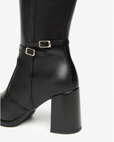 STIVALI NEROGIARDINI DONNA GUANTO NERO TPU SIRACUSA PLATO' TACCO 8CM I514324D/100