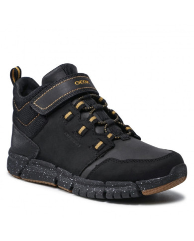 SNEAKERS GEOX BAMBINO J FLEXYPER B.B ABX A - NBK+NYL BLACK/DK YELLOW TG: 36-39 J949XA 032FU C9241/B