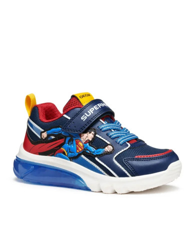 SNEAKERS GEOX BAMBINO J CIBERDRON SUPERMAN BLUE/RED J56LBD 05411 C0200/B