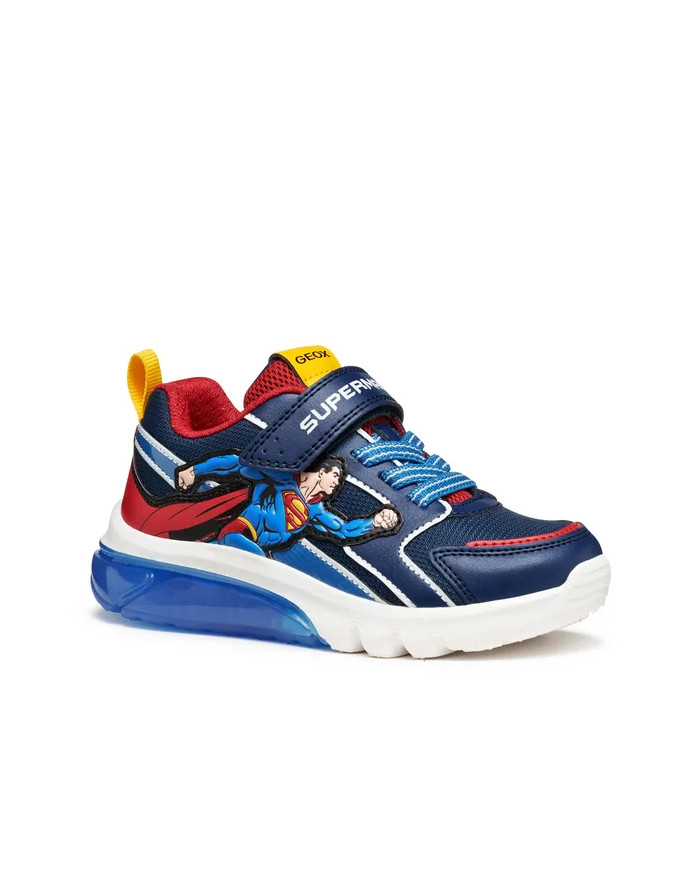 SNEAKERS GEOX BAMBINO J CIBERDRON SUPERMAN BLUE/RED J56LBD 05411 C0200/B