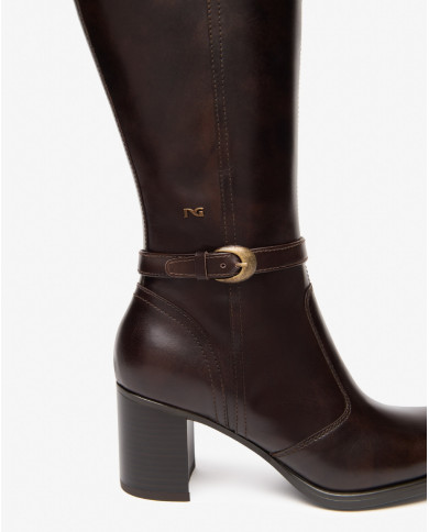 STIVALI NEROGIARDINI DONNA MANOLETE T.DI MORO TR CAPUA TACCO 7CM I514651D/300