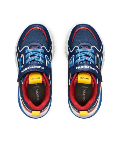 SNEAKERS GEOX BAMBINO J CIBERDRON SUPERMAN BLUE/RED J56LBD 05411 C0200/B