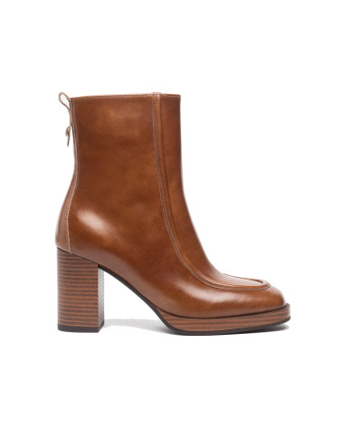 TRONCHETTI NEROGIARDINI DONNA IN PELLE COL.CUOIO  8CM I308193D/400