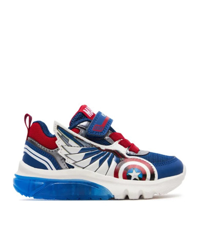 SNEAKERS  GEOX BAMBINO J CIBERDRON B - MESH+GEOBUCK MARVEL BLUE/RED