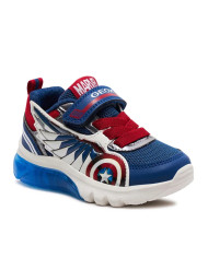 SNEAKERS  GEOX BAMBINO J CIBERDRON B - MESH+GEOBUCK MARVEL BLUE/RED
