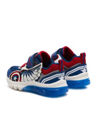 SNEAKERS  GEOX BAMBINO J CIBERDRON B - MESH+GEOBUCK MARVEL BLUE/RED