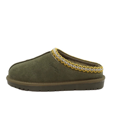 SLIPERS GARDINI SPIRIT DONNA JESSICA COLOR VERDE OLIVA IN PELLE SCAMOSCIATA GS476OLIVE