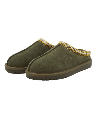 SLIPERS GARDINI SPIRIT DONNA JESSICA COLOR VERDE OLIVA IN PELLE SCAMOSCIATA GS476OLIVE