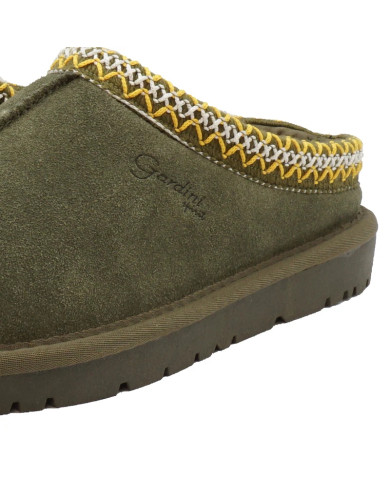 SLIPERS GARDINI SPIRIT DONNA JESSICA COLOR VERDE OLIVA IN PELLE SCAMOSCIATA GS476OLIVE